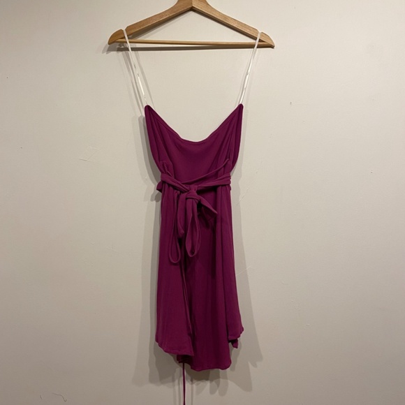 Lulus Matinee Flirty Twisted Halter Keyhole Sleeveless Mini Dress in Magenta XS - Picture 3 of 6